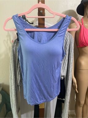 Everyday Scoop Neck Tank Top - Light Periwinkle